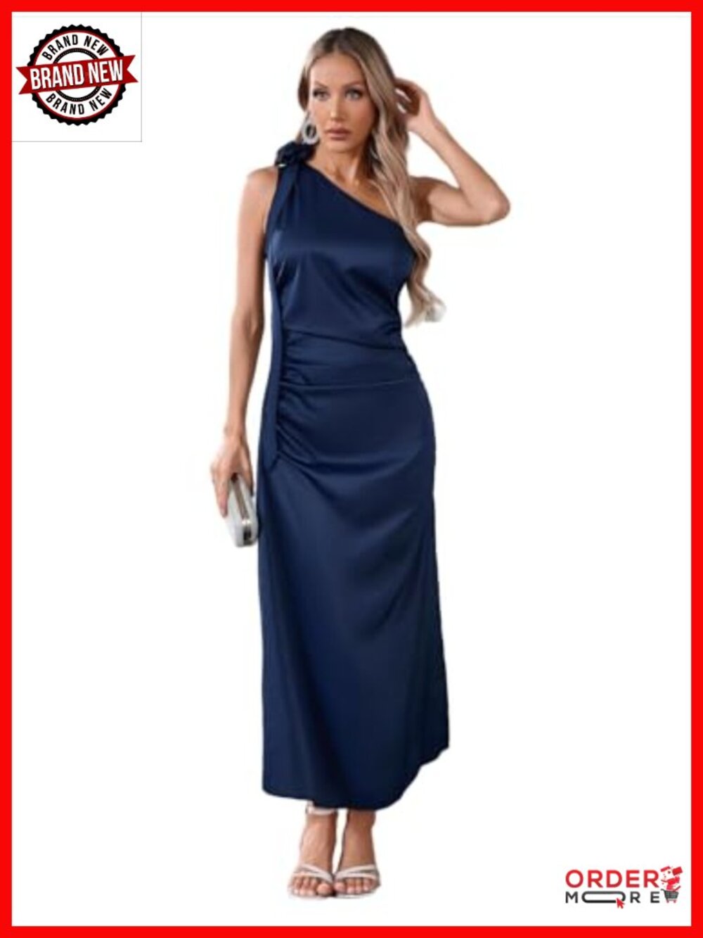 One Shoulder Long Maxi Dress High Split Formal Prom Evening Dress